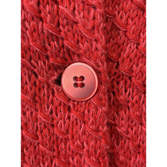 Vintage Knit Jacket Women’s Large Hand Made Cardigan Orange Lined Retro 1960s - Picture 3 of 11